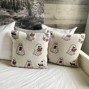 NEW WITH TAGS Goblin & Ghoul Ghosts Reading Books Pillows - Set of 2